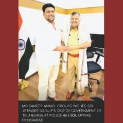 Anmol Group wishes Sri Jitender Garu IPS, DGP of Government of Telangana, at Police Headquarters, Hyderabad