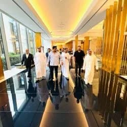 Welcoming a delegation in Dubai, UAE