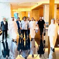 Welcoming a delegation in Dubai, UAE