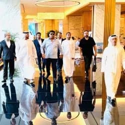 Welcoming a delegation in Dubai, UAE